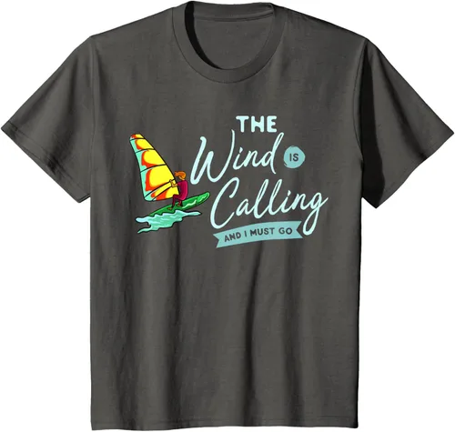 Vista 72 de Windsurfing Board Camiseta Windsurfer, Negro