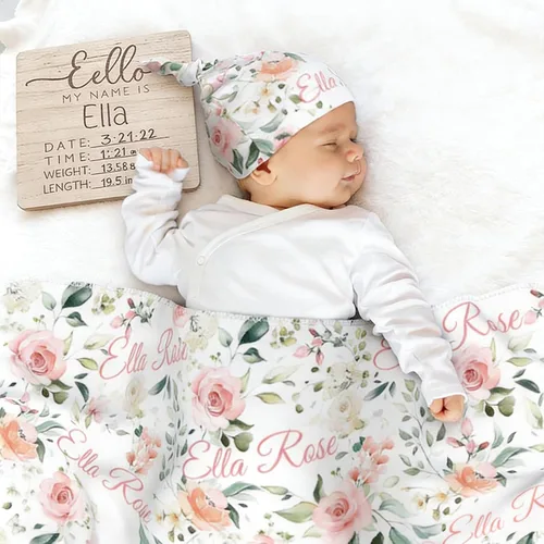 Vista 8 de Mantas de bebé personalizadas: diseños personalizados para niñas y niños, regalos perfectos