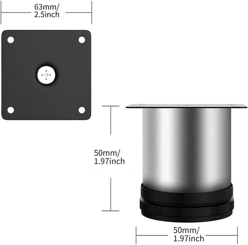 Vista 2 de Patas de acero inoxidable para muebles, patas ajustables de metal para escritorio, mesa de oficina para el hogar, proyectos de bricolaje, soporte