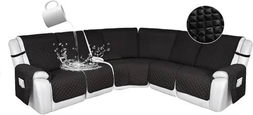 Vista 172 de HDCAXKJ Fundas de sofá seccional reclinable 100% impermeable, forma de L, funda de sofá reclinable lavable acolchada suave para mascotas, perro