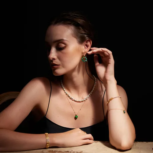Vista 3 de C.Paravano Aretes de aro para mujer Aretes de aro Aretes colgantes para mujer