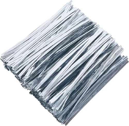Vista 5 de 800 piezas de 4" lazos de torsión metálicos (verde) para lazos de panadería, bolsas de dulces, bolsas de café, lazos para bolsas de regalo