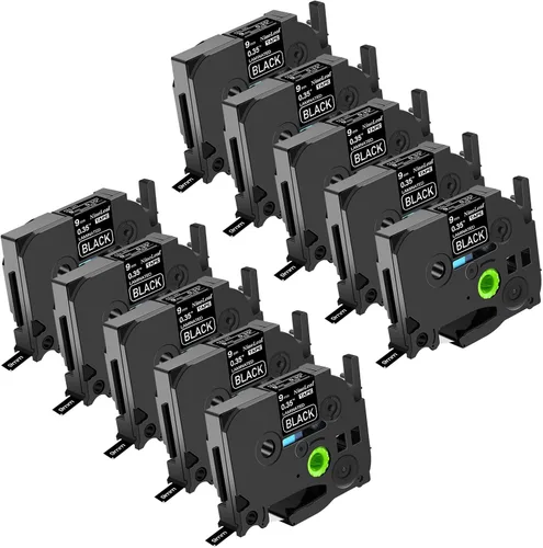 Vista 8 de NineLeaf Paquete de 10 cintas compatibles con Brother TZe-334 TZe334 TZ-334 TZ334 de 0.472 in, 1/2 pulgadas, 0.47 pulgadas, oro sobre negro, trabajo