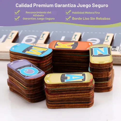 Vista 5 de Laberinto magnético del alfabeto con rompecabezas de letras para un aprendizaje divertido, juguete educativo Montessori para niños y niñas de 3, 4