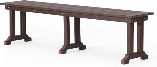 Vista 11 de WestinTrends Ashore Outdoor HDPE - Banco de patio con espalda descubierta de 48 pulgadas, color negro