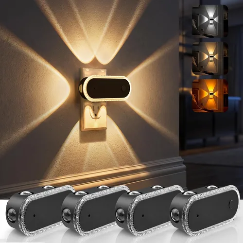 Vista 29 de L LOHAS LED - Luz nocturna LED, paquete de 2 luces nocturnas LED modernas enchufables en la pared con sensor de atardecer a amanecer, 0-100LM