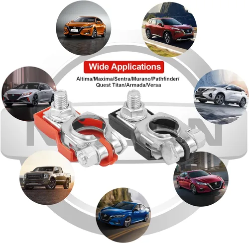 Vista 8 de Kit de repuesto positivo y negativo de terminal de batería compatible con Nissan Altima Maxima Rouge Sentra Murano Infiniti Toyota Lexus Reemplazo #