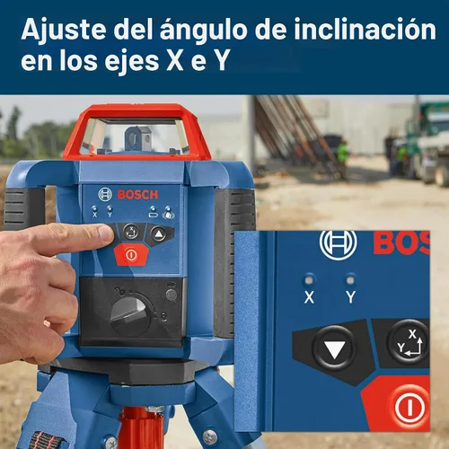 Vista 10 de BOSCH GRL2000-40HK REVOLVE Kit de láser rotativo horizontal autonivelante, incluye trípode, varilla de grado, receptor láser, 2 baterías D, 2