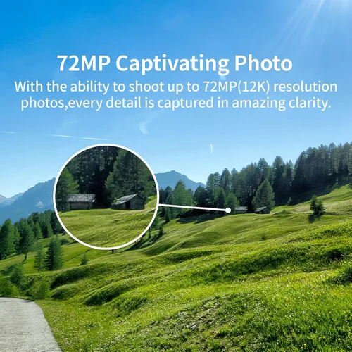 Vista 2 de PANOX Cámara V2 360 para motocicleta, foto de 72 MP, video de 5.7K, cámara 4K en vivo de 360°, panorama GPS, sistema operativo Android 10, edición