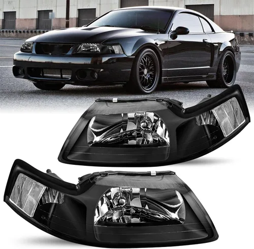 Vista 11 de Conjunto de faros halógenos estilo OE JSBOYAT para Ford Mustang 1999 a 2004