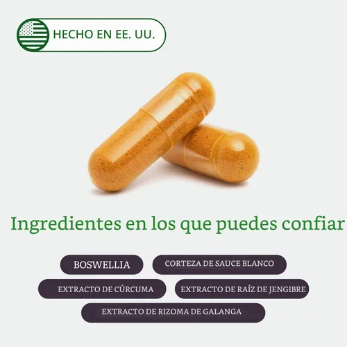 Vista 5 de El original InflamEase uso de día o noche, 3000 mg de triple fuerza, 60 cápsulas