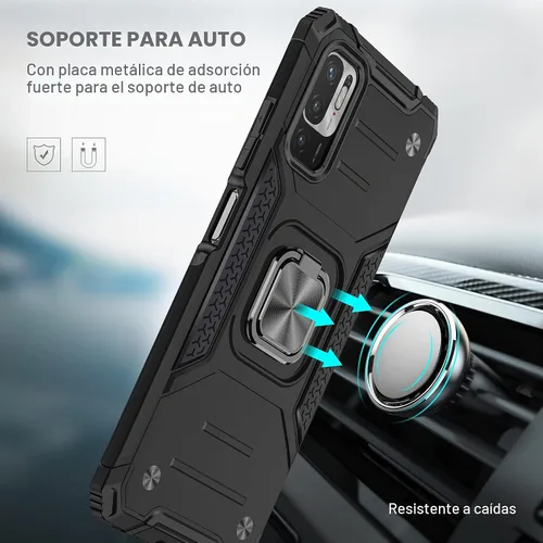 Vista 4 de Asuwish Funda de teléfono para Xiaomi Redmi Note 10 5G con cubierta protectora de pantalla de vidrio templado y accesorios para celda Soporte