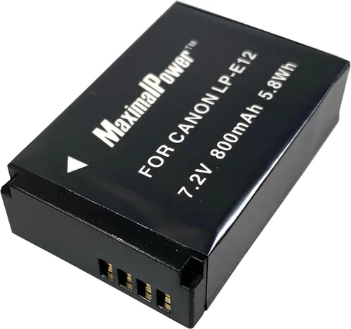 Vista 6 de MaximalPower DB CAN LP-E12 x2 Paquete de 2 baterías (negro)