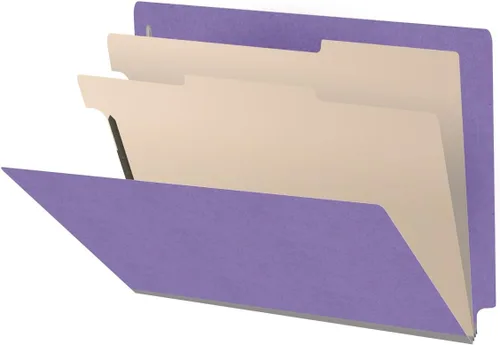 Vista 14 de Carpetas de color con pestaña final resistente, tamaño carta de 18 puntos, expansión de 2 pulgadas, 2 divisores, azul (caja de 10)