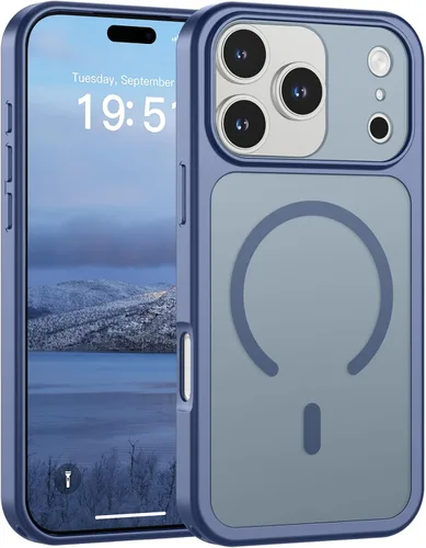 Vista 42 de SUPFINE Funda magnética para iPhone 11 Pro Max (compatible con MagSafe) (protección contra caídas de grado militar), delgada, translúcida mate, a