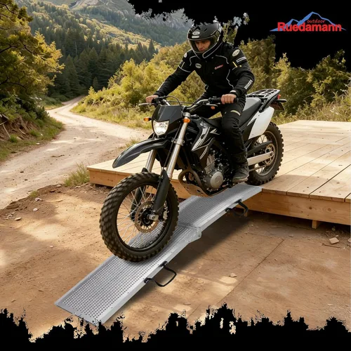 Vista 7 de Ruedamann Rampa plegable de aluminio de 7.5 pies, rampa portátil, rampas de carga de 11 pulgadas para motocicleta, capacidad de 750 libras