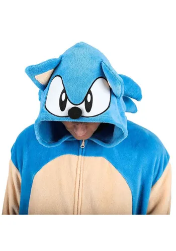 Vista 5 de Disfraz Enterizo de Cosplay Sonic the Hedgehog para Adultos Multicolor