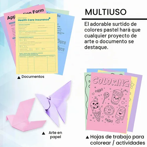 Vista 4 de BAZIC Products Papel en blanco para copia y multiusos - Papel de impresora de color pastel de 8.5" x 11" para máquinas de inyección de tinta, láser