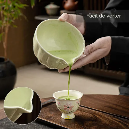 Vista 5 de Set de Batidor Matcha, Set de Matcha Incluye Tazón de Matcha de Cerámica, Batidor de Bambú, Cuchara, Soporte Chasen, Tamiz, Kit de Matcha Perfecto