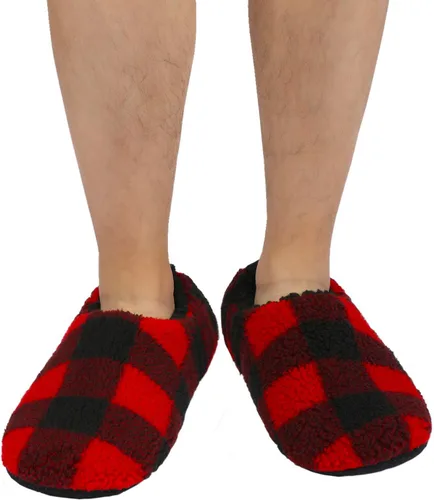 Vista 5 de Panda Bros Calcetines para hombre con parte inferior antideslizante, calcetines cálidos con pinzas para hombres, pantuflas peludas para la casa