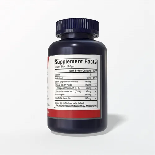Vista 3 de Aceite de krill antártico 1000 mg con astaxantina - Alto contenido de fosfolípidos - 150 mg de astaxantina esterificada, 200 mg de fosfolípidos