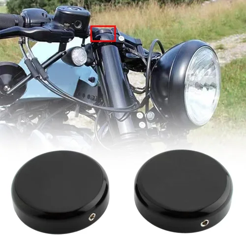 Vista 2 de Tapa de tuerca de vástago de horquilla superior negra para Harley-Davidson XL1200X 48 2016-2022