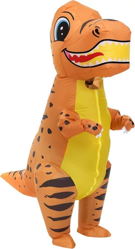 Vista 3 de RHYTHMARTS Disfraz de dinosaurio original de T Rex, disfraz inflable de Trex para adultos