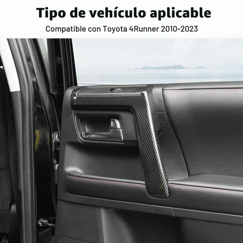 Vista 3 de Voodonala Panel de interruptores de ventana para Toyota 4Runner 2010-2024, cubierta de panel de manija lateral compatible con Toyota 4Runner SUV