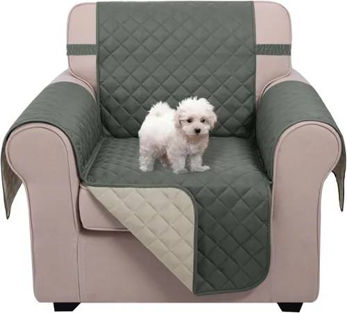 Vista 58 de U-NICE HOME Funda para sillón reclinable, reversible, con correas elásticas, resistente al agua, protege de perros y mascotas, sillón pequeño