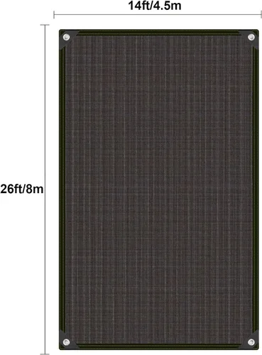 Vista 9 de Redes de hojas de piscina de 14 x 26 pies para piscinas enterradas, cubierta de red de hojas de malla rectangular duradera con ojales y cuerda