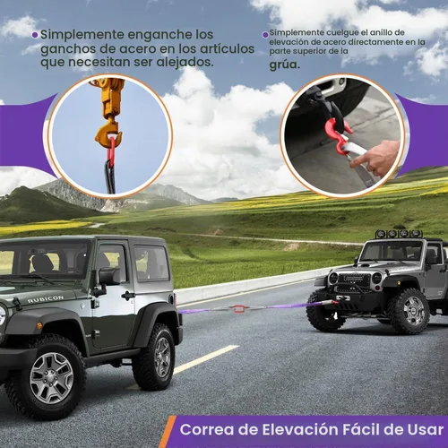 Vista 6 de 2 PCS Eslingas de Elevación con Ganchos - 3.3 Pies, Capacidad de 4409 Libras, Eslinga de Brida de Poliéster, Correa de Aparejo Resistente de Dos