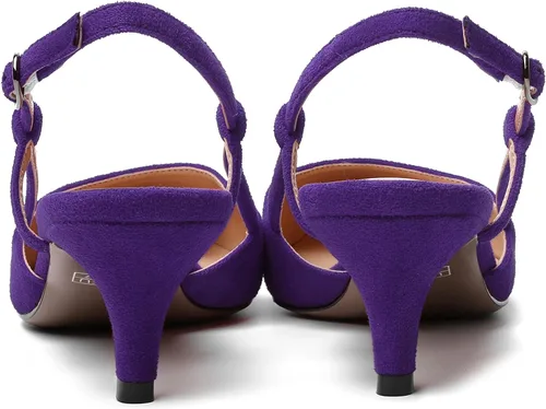 Vista 4 de MODENCOCO Zapatos de vestir de tacón bajo con hebilla elegante de gamuza para mujer, con puntera puntiaguda, de 2 pulgadas