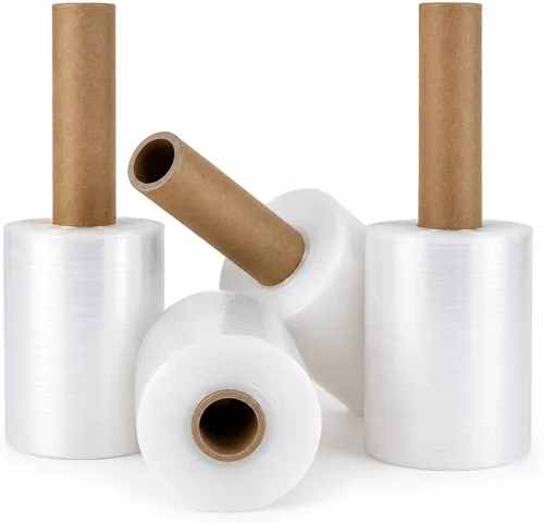 Vista 4 de Berta Paquete de 1 rollo elástico de 5 pulgadas – 1000 pies, calibre 80, envoltura de plástico transparente, mango de núcleo extendido, resistencia