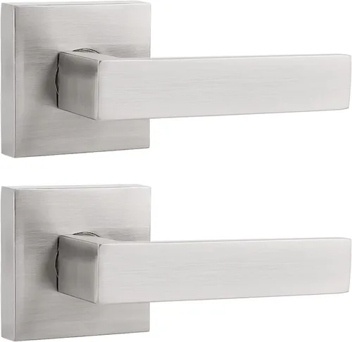 Vista 3 de Probrico Palancas Medias Ficticias Negro Mate, Pomos de Puerta Cuadrados que No Giran para Puertas de Mano Izquierda o Derecha, Manija de Puerta