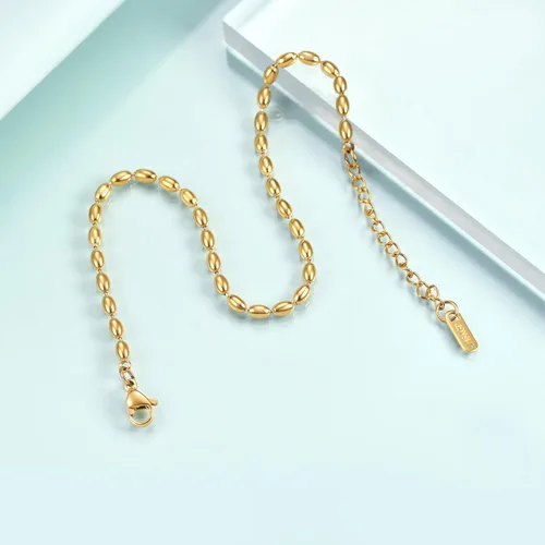 Vista 2 de Rnivida Tobillera chapada en oro para mujer, pulsera de tobillo de acero inoxidable 316L, cadena ajustable
