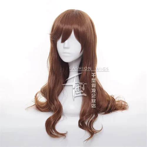 Vista 2 de Peluca de cosplay Hori Kyouko Cosplay peluca Anime Hori-san a Miyamura-kun largo pelo sintético marrón carnaval fiesta de Halloween juego de rol