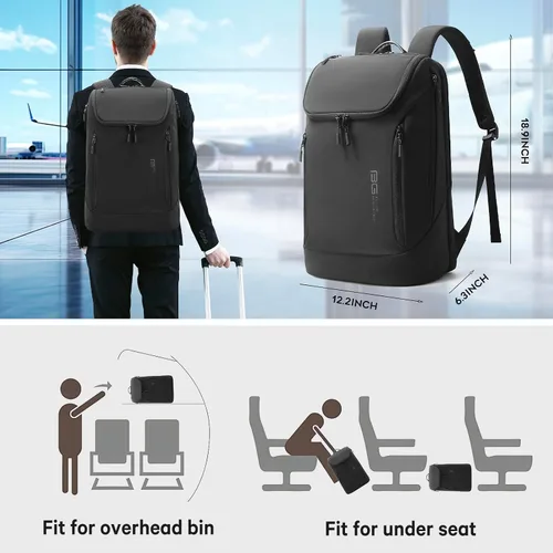 Vista 4 de Mochila de BANGE para desplazamiento que puede contener una laptop de 15.6 pulgadas, mochila de mano aprobada para vuelos para hombres y mujeres