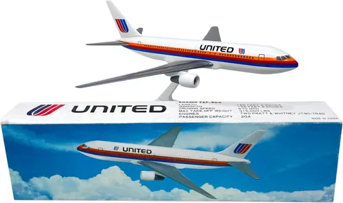 Vista 4 de United (76-93) 767-200 Escala 1:200 - Modelo de avión de plástico a presión - Réplica coleccionable de aviones United Airlines - Parte #