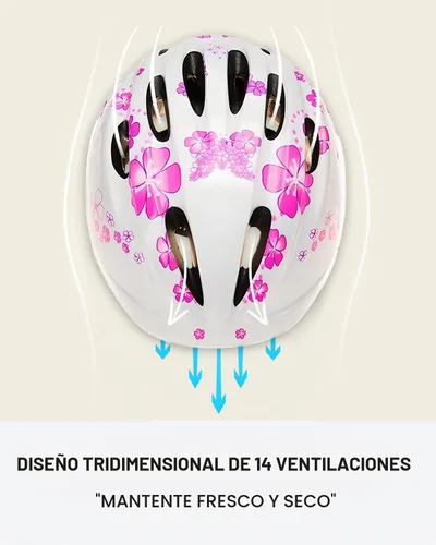 Vista 3 de Girl Bike Helmet, Pink, Ages 3-10 Years Adjustable, Multi-Sport Ángel