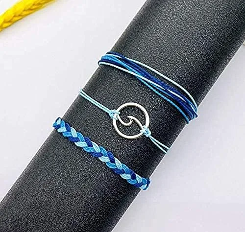 Vista 8 de Pulsera envolvente de cuero turquesa, pulseras de cuentas en capas para mujer, pulseras de plumas multicapa, pulsera bohemia occidental para mujer