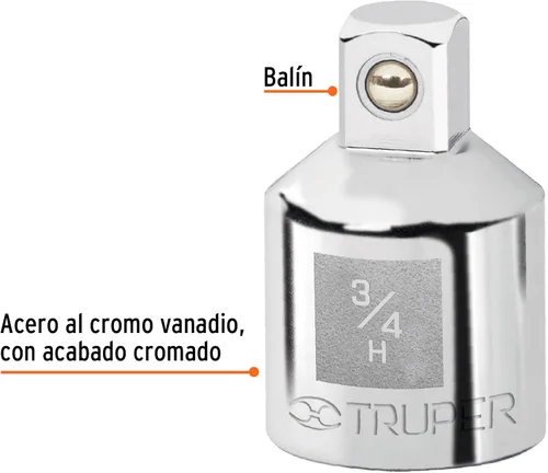 Vista 2 de Truper Adaptador 3/4" Hembra 1/2" Macho
