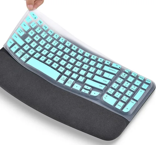Vista 13 de Logitech Wave Keys MK670 Combo - Funda para teclado Logitech Wave Keys, funda protectora ergonómica inalámbrica para teclado, accesorios de piel
