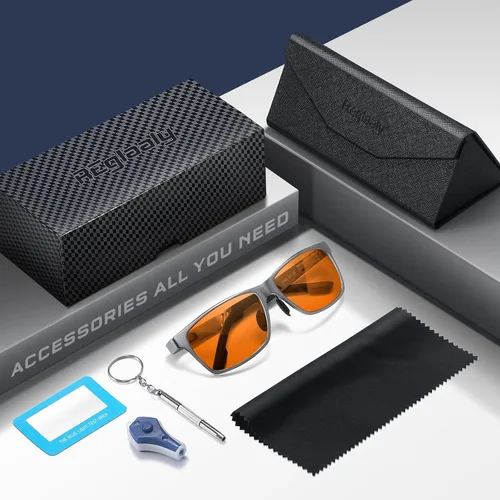 Vista 2 de Gafas de bloqueo de luz azul de metal para hombres y mujeres, marco rectangular con gafas antirreflejantes para computadora y juegos, M
