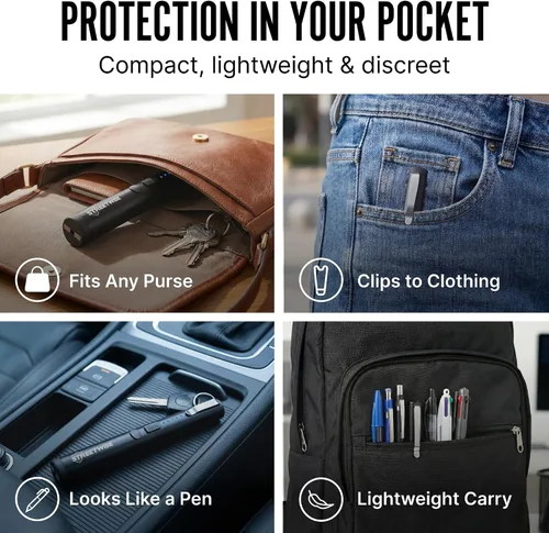 Vista 5 de Streetwise Pain Pen 25,000,000 voltios Pistola paralizante para autoprotección - Lápiz táctico paralizante para mujeres y hombres, recargable por