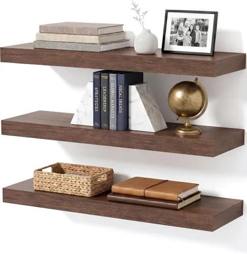 Vista 26 de Estantes flotantes de baño para pared, estantes de baño sobre el inodoro, estantes de pared y estante para libros, estante colgante, estantes