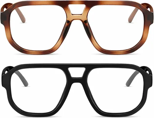 Vista 13 de livho Retro Aviator Blue Light Blocking Glasses for Women Men with Soft Case, Trendy Rectangle Computer Eyeglasses