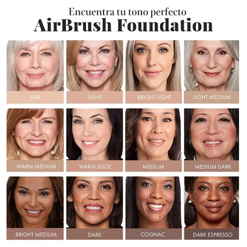 Vista 6 de Jerome Alexander MagicMinerals AirBrush Foundation - Set de 2 piezas con base en aerosol y brocha Kabuki - Maquillaje en aerosol con ingredientes