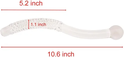 Vista 3 de Masajeador de próstata de vidrio súper largo Palo Pene Stick Anal Plug Consolador Varita Consolador de vidrio curvado,Juguete sexual para adultos
