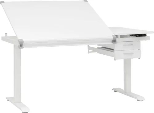 Vista 7 de Studio Designs Graphix II Pro Line - Mesa de dibujo ajustable en altura ajustable, con parte superior inclinable de 39.5 x 30 pulgadas, color blanco