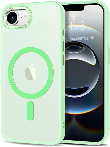 Vista 292 de Anuck - Funda magnética para iPhone 11 compatible con MagSafe, carcasa trasera mate translúcida dura, borde de TPU, delgada, resistente a impactos